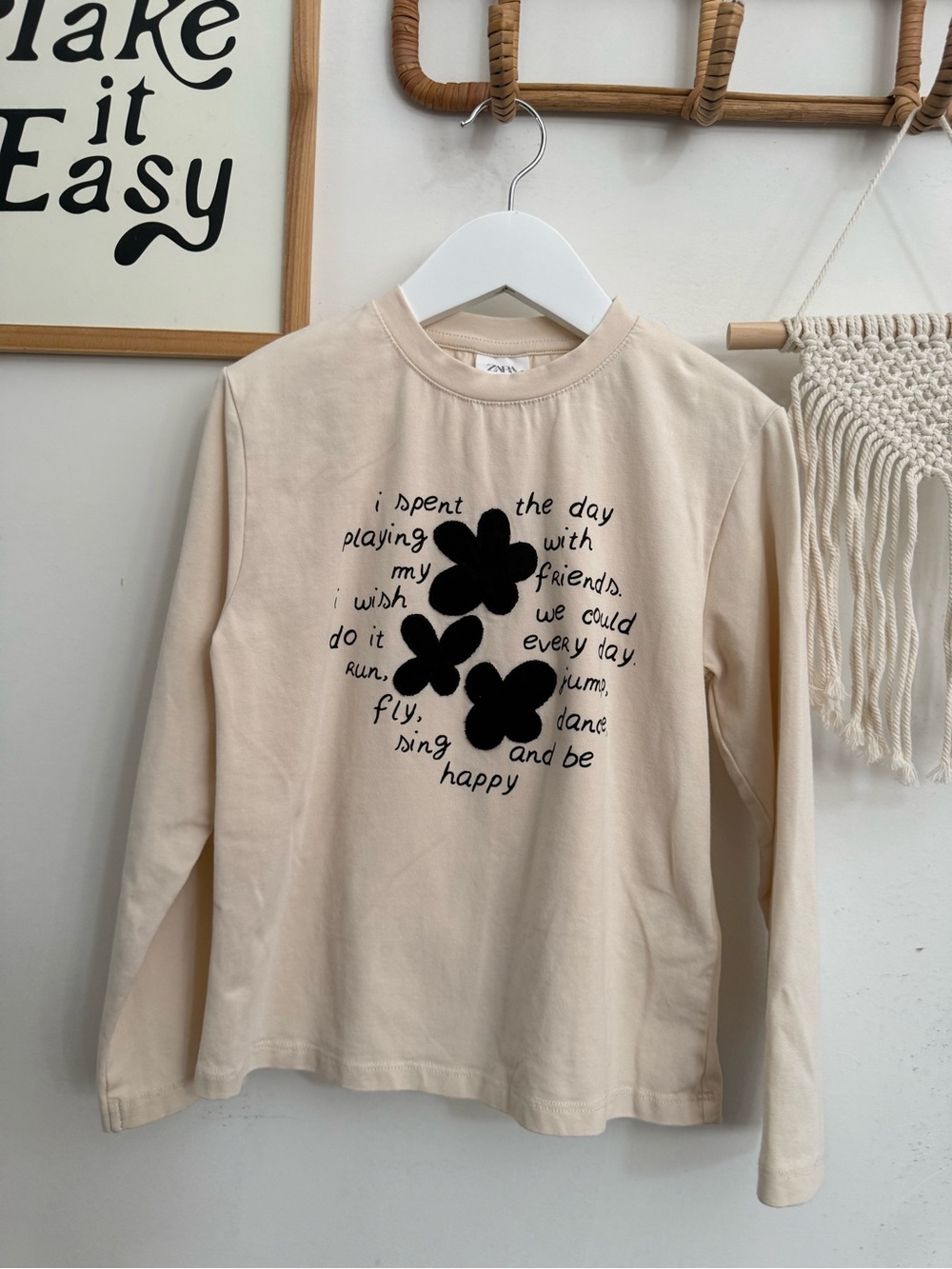 Zara - 8-9y - floral LS tee